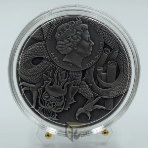 Niue 2022 Bao Zheng Chinese Heroes 2 Oz Silver High Relief Antique Finish Colorized Coin