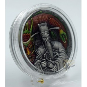 Niue 2022 Bao Zheng Chinese Heroes 2 Oz Silver High Relief Antique Finish Colorized Coin