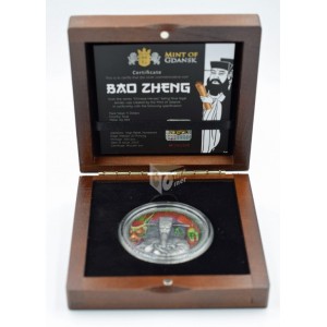 Niue 2022 Bao Zheng Chinese Heroes 2 Oz Silver High Relief Antique Finish Colorized Coin