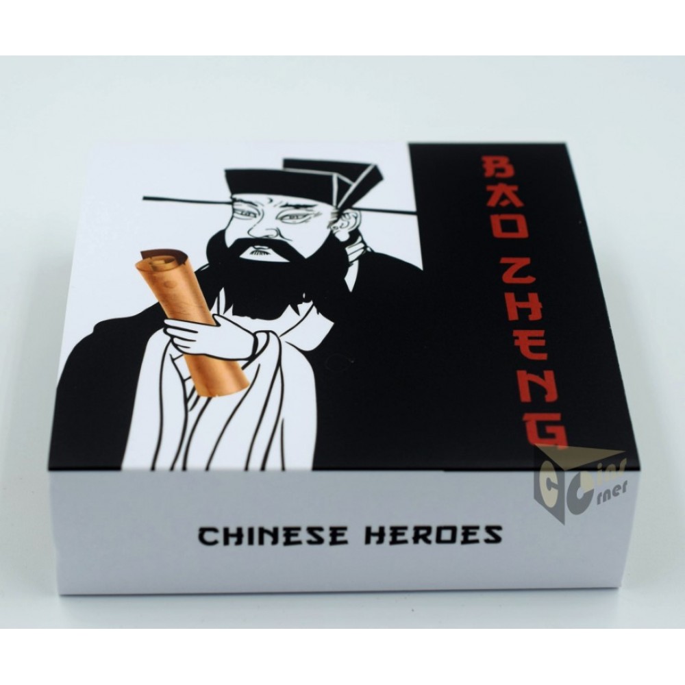 Niue 2022 Bao Zheng Chinese Heroes 2 Oz Silver High Relief Antique Finish Colorized Coin