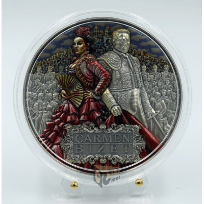 Niue 2022 Carmen Bizet Opera Titans of the Music 2 Oz Silver High Relief Antique Finish Coin
