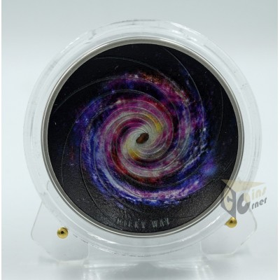Milky Way Universe Domed 2 Oz with Meteorite Insert - 2021 Niue