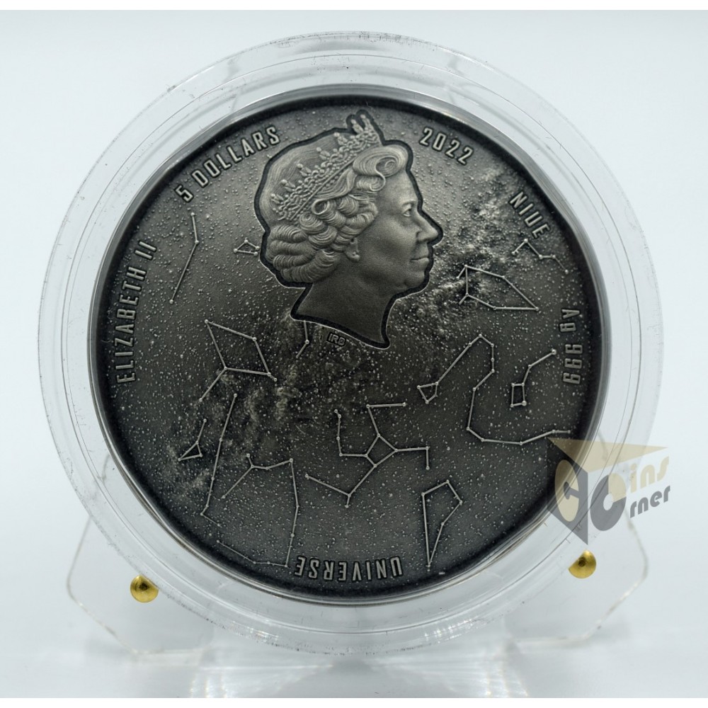 Milky Way Universe Domed 2 Oz with Meteorite Insert - 2021 Niue