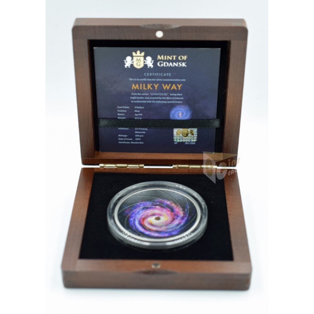 Milky Way Universe Domed 2 Oz with Meteorite Insert - 2021 Niue
