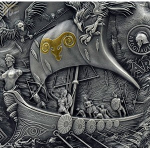 Niue 2023 Argo Ship Argonauts 2 Oz Antique Finish Silver Coins