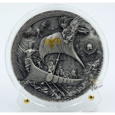 Niue 2023 Argo Ship Argonauts 2 Oz Antique Finish Silver Coins