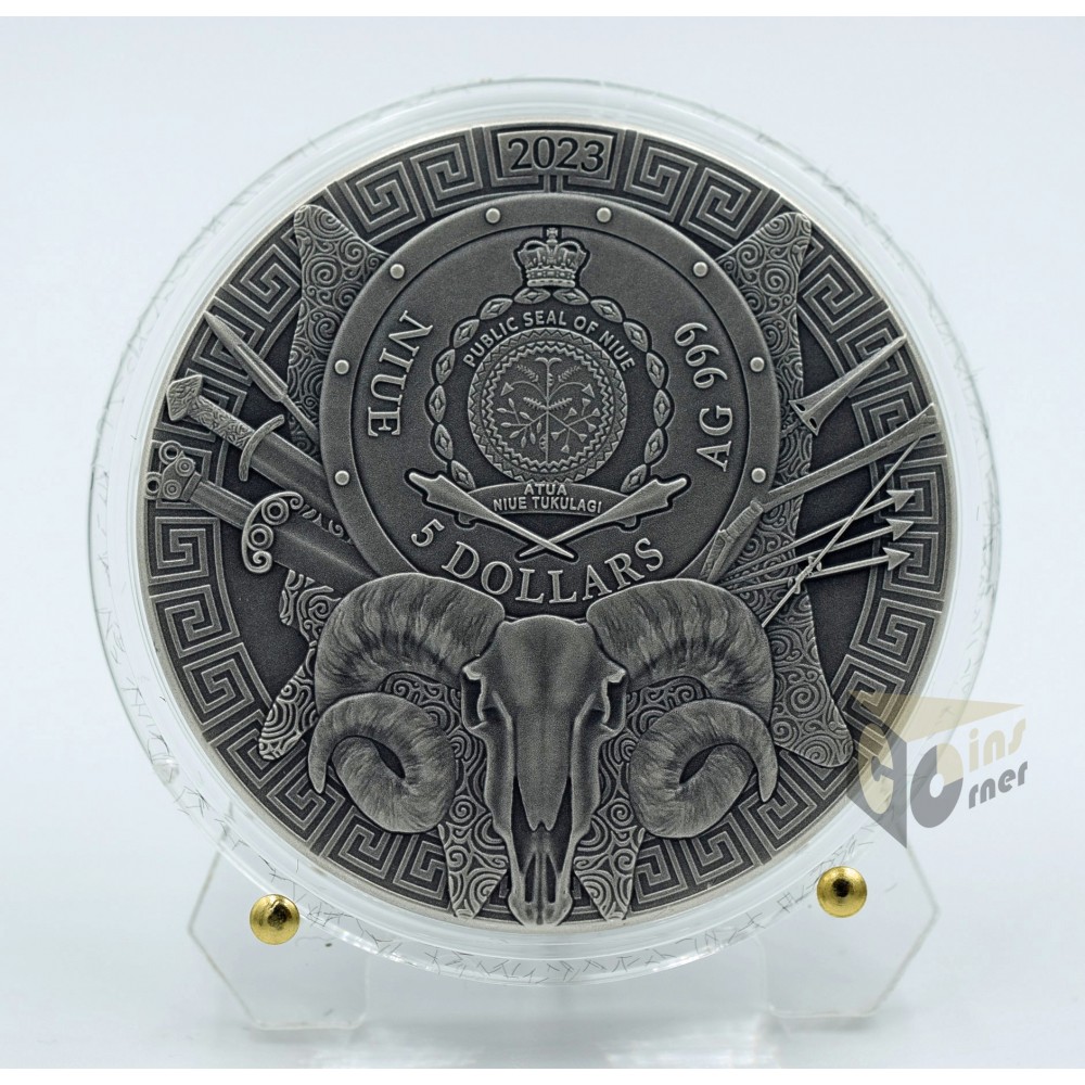 Niue 2023 Argo Ship Argonauts 2 Oz Antique Finish Silver Coins