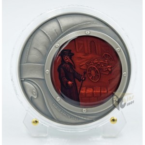 Niue 2023 Black Death Human Tragedies 2 Oz High Relief Antique Finish Silver Coin