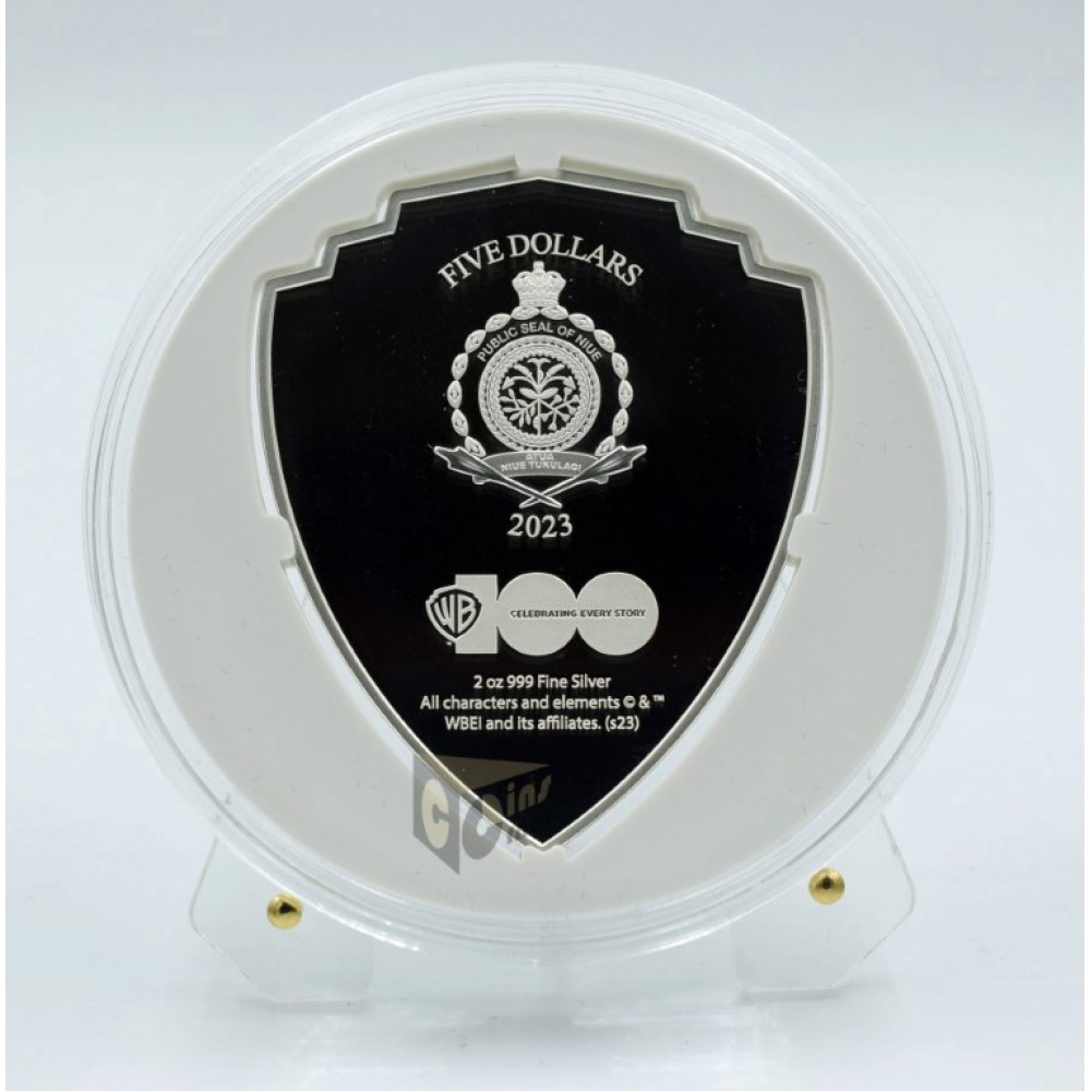 Niue 2023 Flintstones Looney Tunes Mashups 2 Oz Proof Colorized Silver Coin