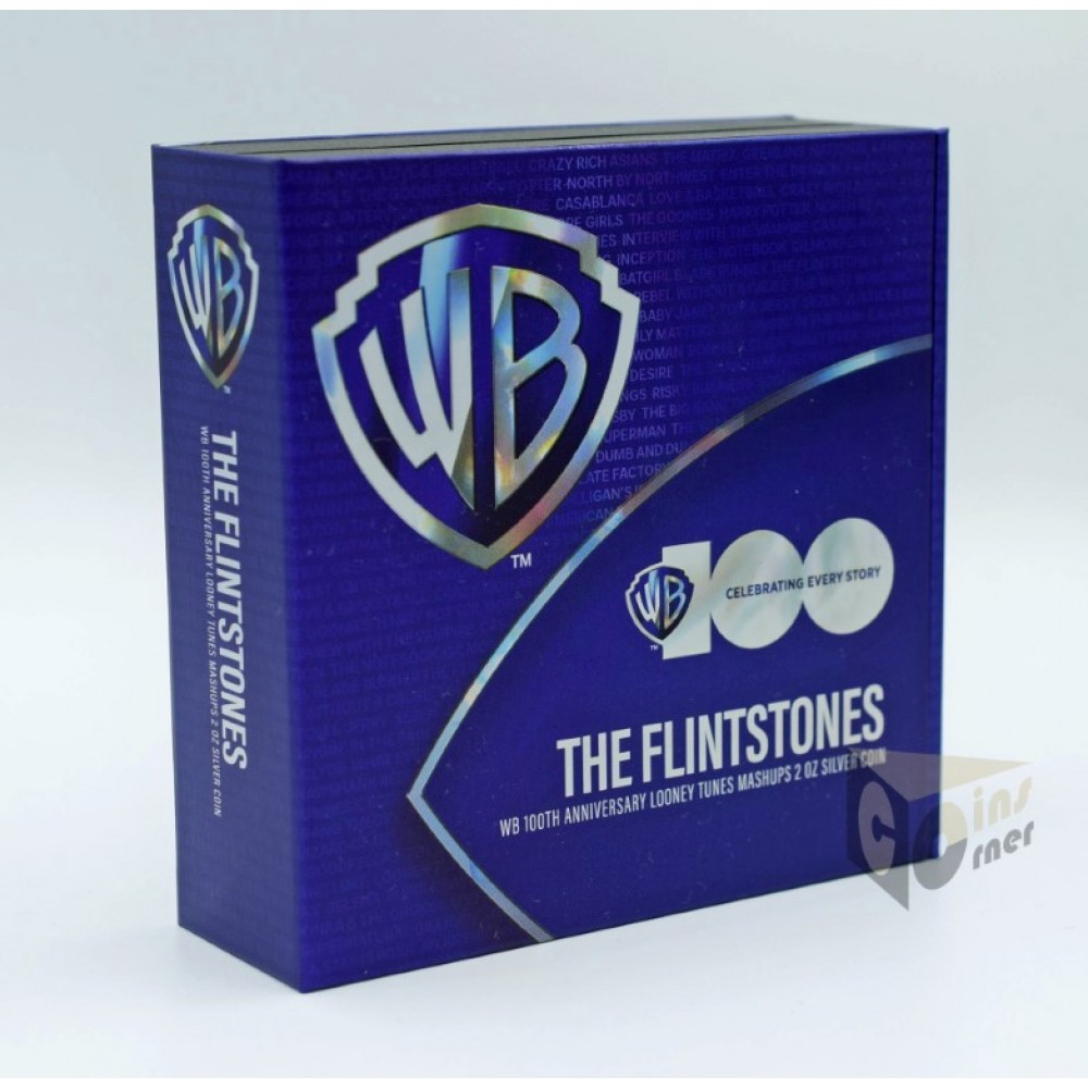 Niue 2023 Flintstones Looney Tunes Mashups 2 Oz Proof Colorized Silver Coin