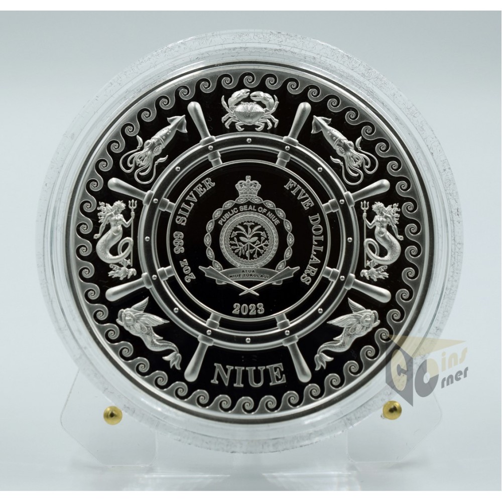 Kraken Mythical Creatures 2 Oz Proof Colorized - 2023 Niue