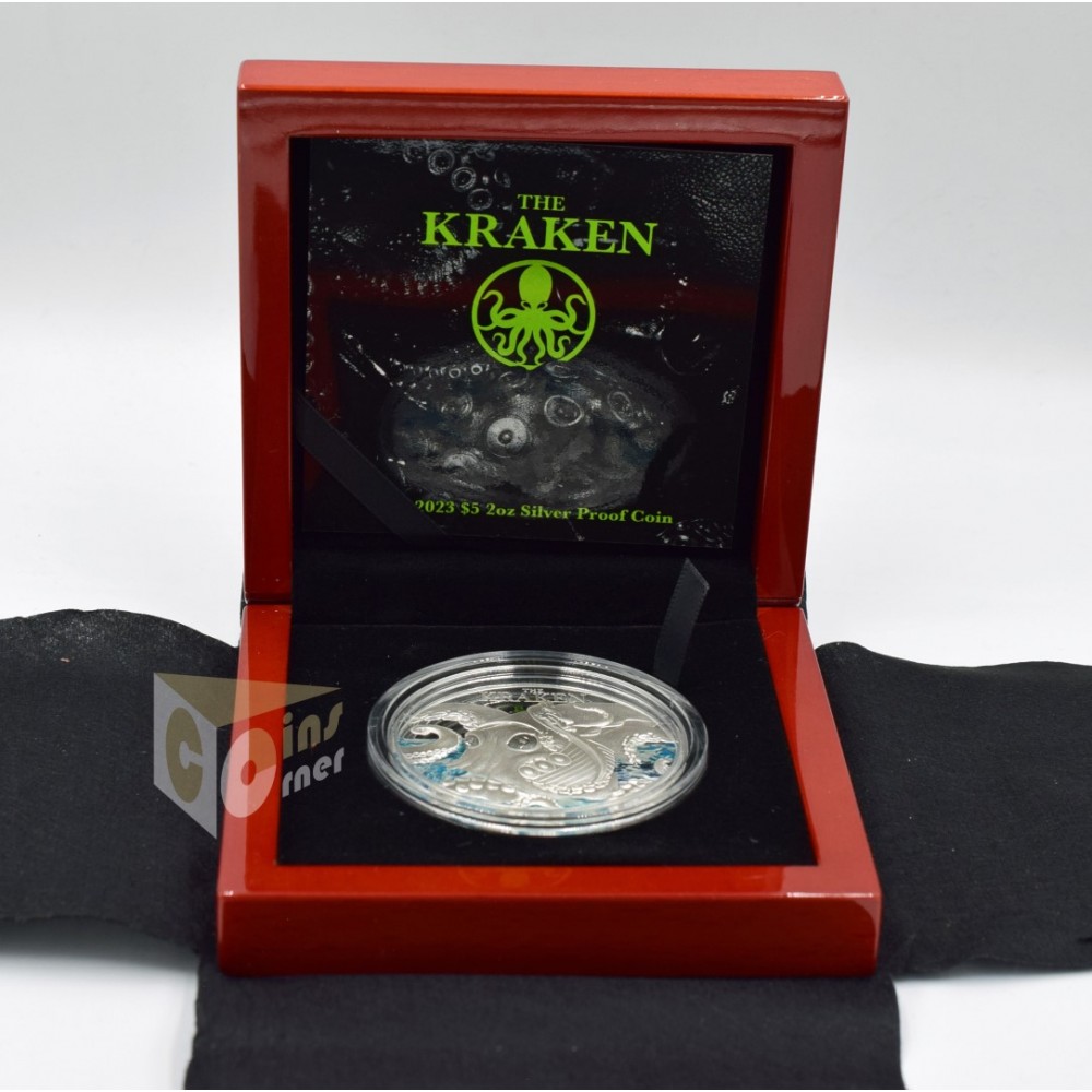 Kraken Mythical Creatures 2 Oz Proof Colorized - 2023 Niue