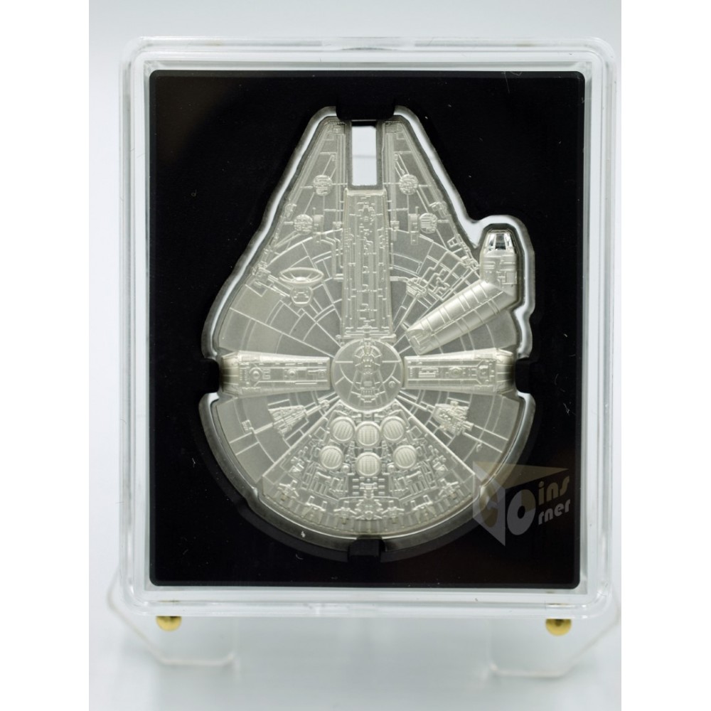 Niue 2023 Millennium Falcon Star Wars 2 Oz Proof Shaped Silver Coin