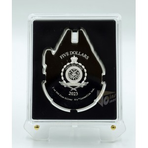 Niue 2023 Millennium Falcon Star Wars 2 Oz Proof Shaped Silver Coin