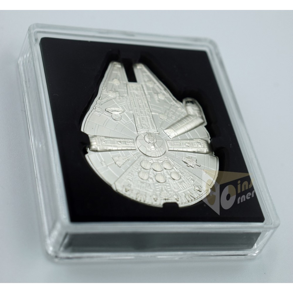 Niue 2023 Millennium Falcon Star Wars 2 Oz Proof Shaped Silver Coin