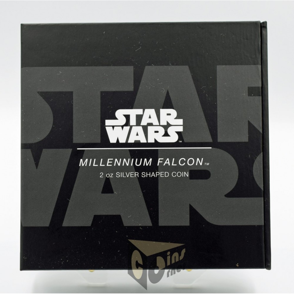 Niue 2023 Millennium Falcon Star Wars 2 Oz Proof Shaped Silver Coin
