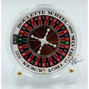 Roulette Wheel Spinning 1.5 Oz Silver - 2023 Niue