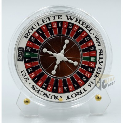 Roulette Wheel Spinning 1.5 Oz Silver - 2023 Niue