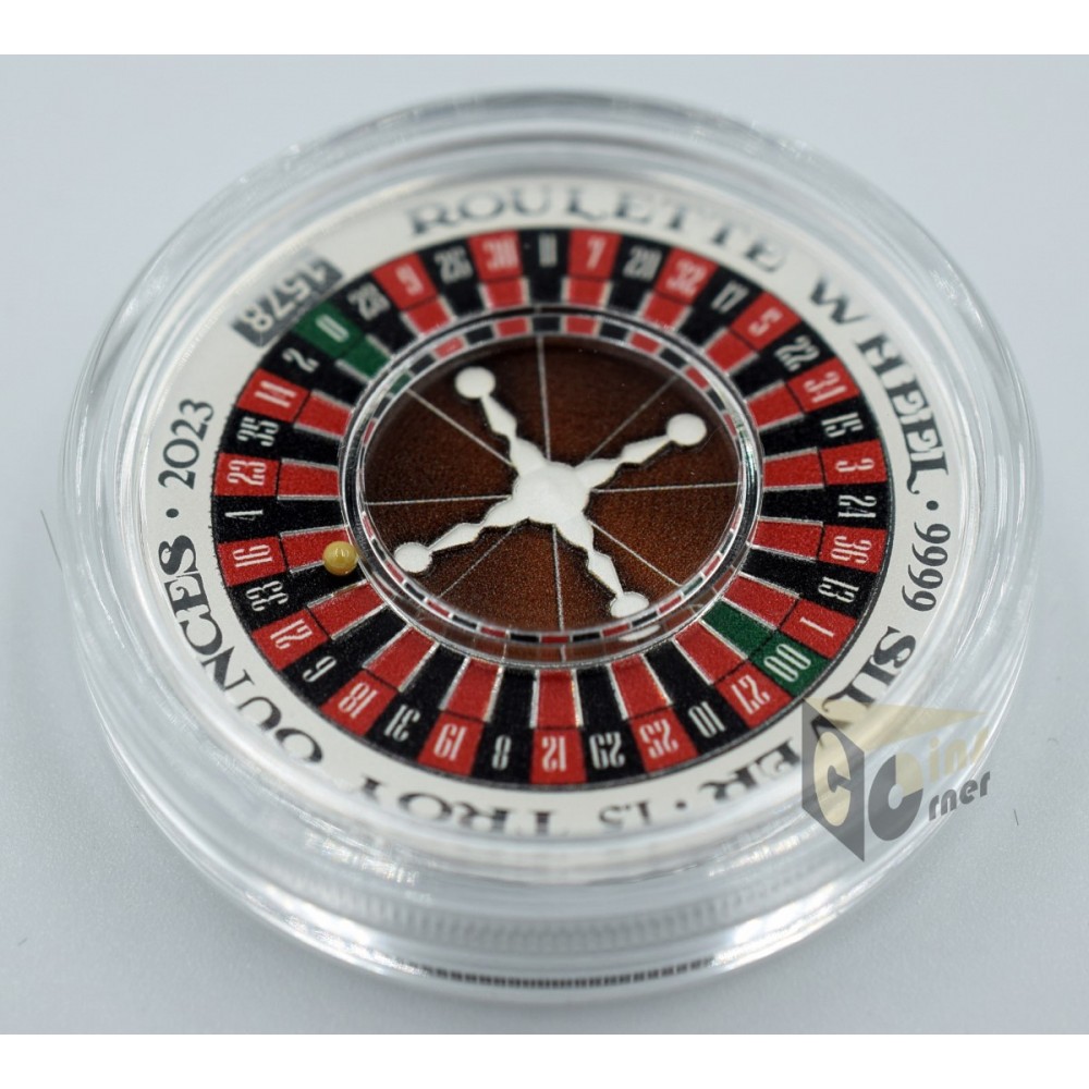 Roulette Wheel Spinning 1.5 Oz Silver - 2023 Niue