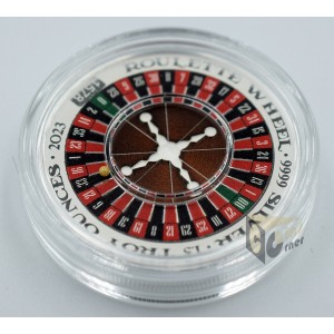 Roulette Wheel Spinning 1.5 Oz Silver - 2023 Niue