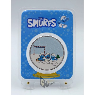 Niue 2023 Smurfs Christmas Carol 1 Oz Silver Colorized Coin