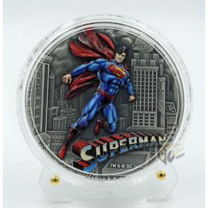Niue 2023 Superman 2 Oz Silver High Relief Antique Finish Colorized Coin