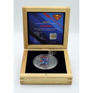 Niue 2023 Superman 2 Oz Silver High Relief Antique Finish Colorized Coin