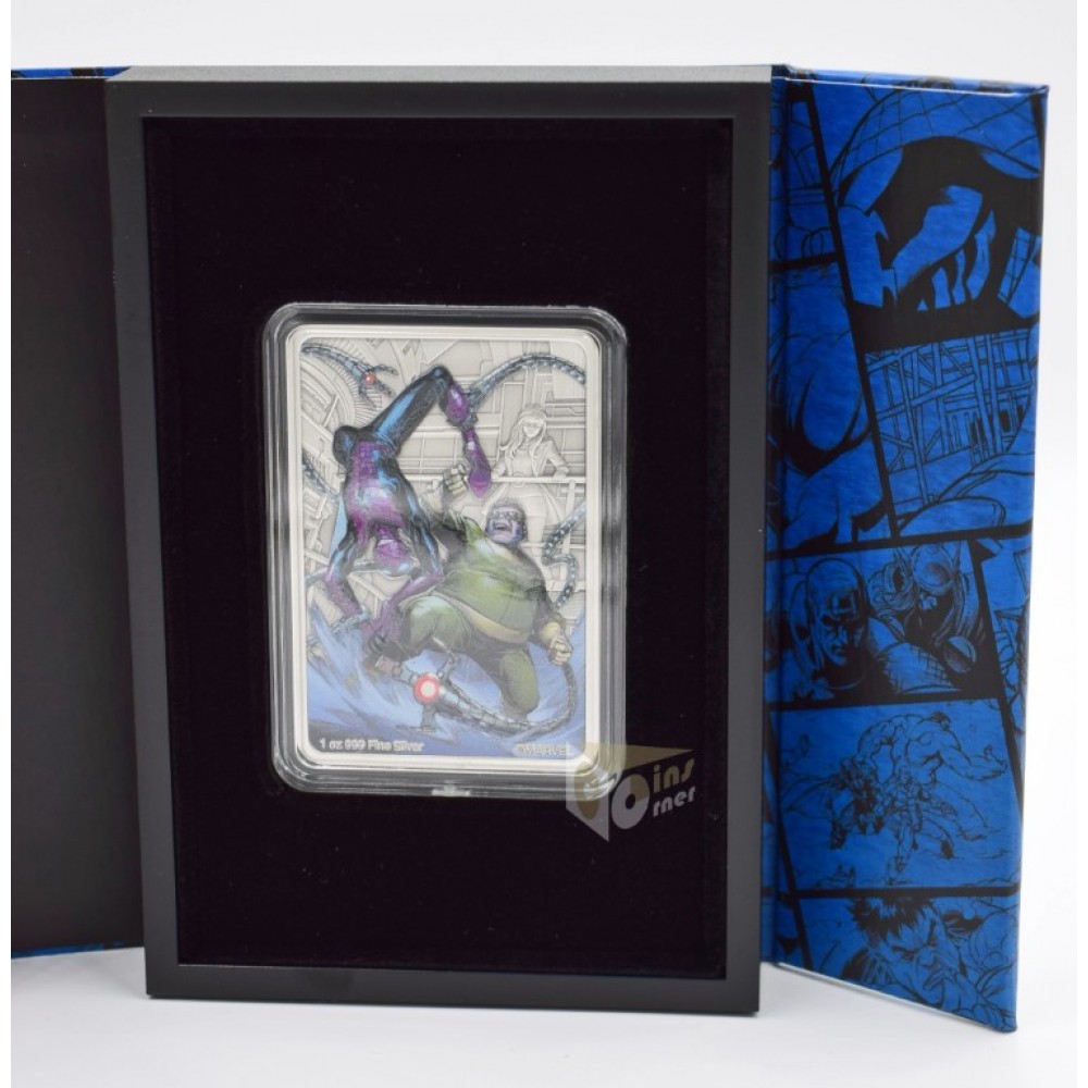 Niue 2024 Doctor Octopus Spiderman Villains 1 Oz Silver Antique Colorized Coin