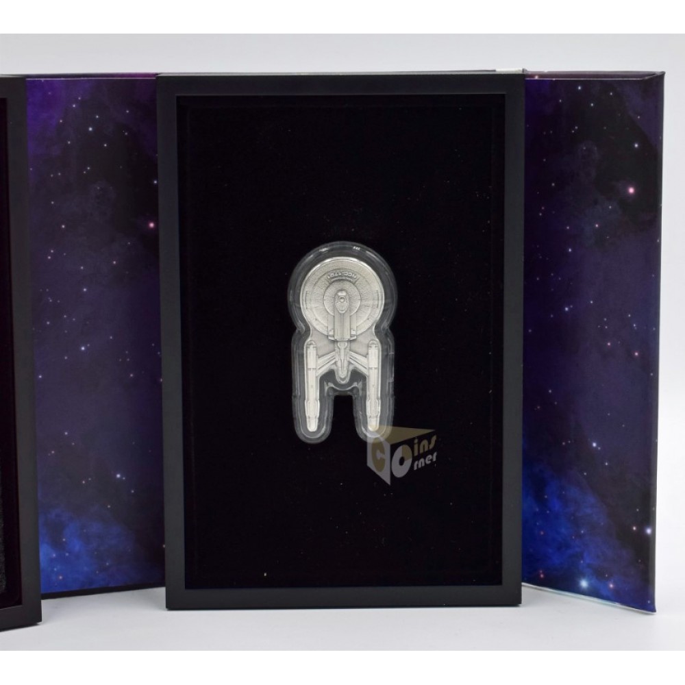 Niue 2024 Star Trek U.S.S. Enterprise NCC-1701 Shaped 1 Oz Silver Coin