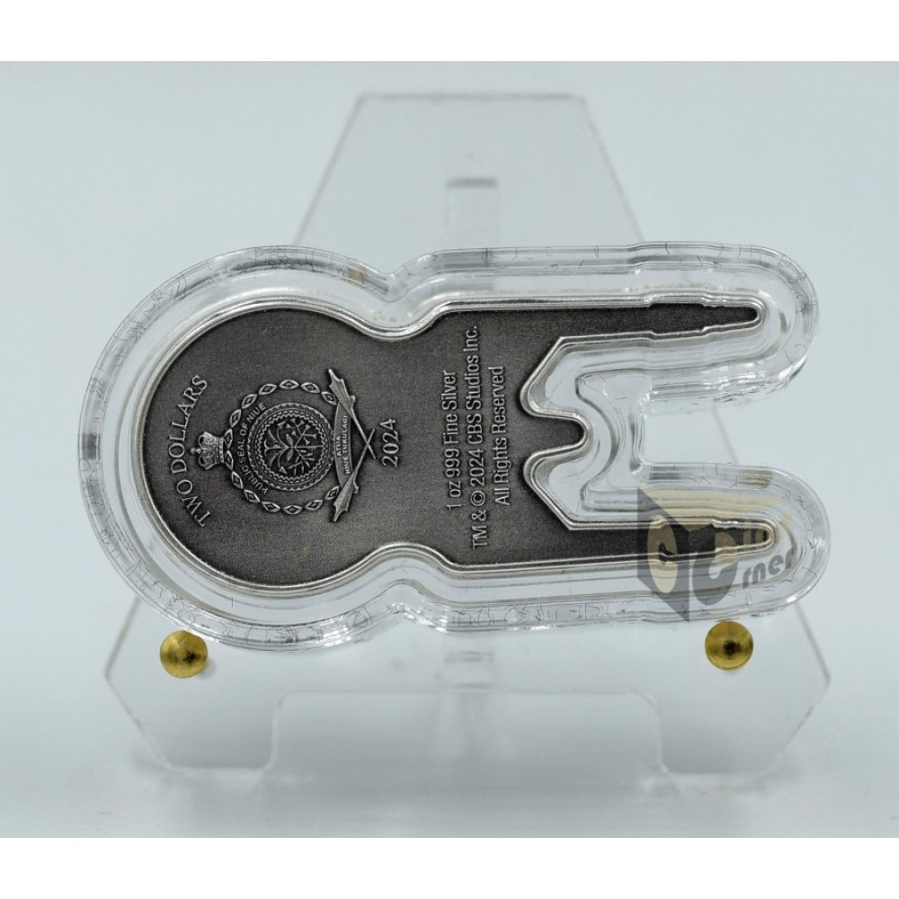 Niue 2024 Star Trek U.S.S. Enterprise NCC-1701 Shaped 1 Oz Silver Coin