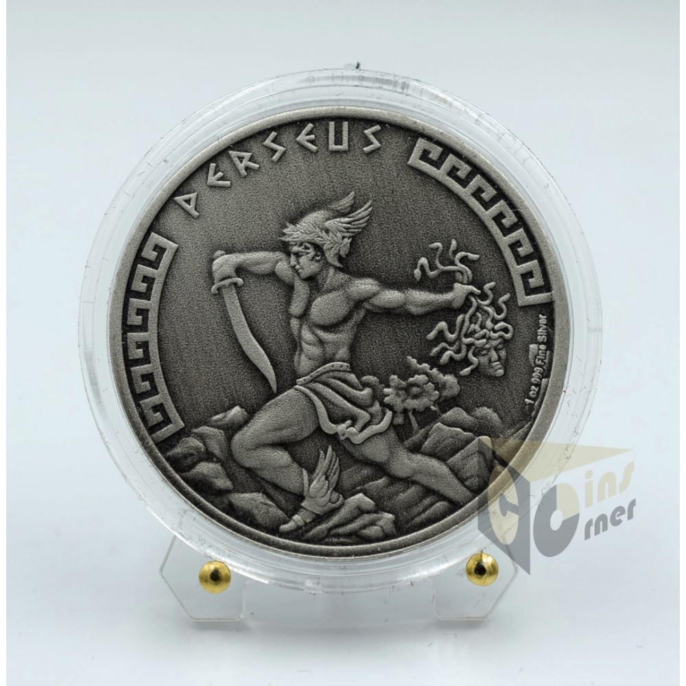 Perseus Heroes of Greek Mythology 1 Oz Antique Finish  - 2024 Niue