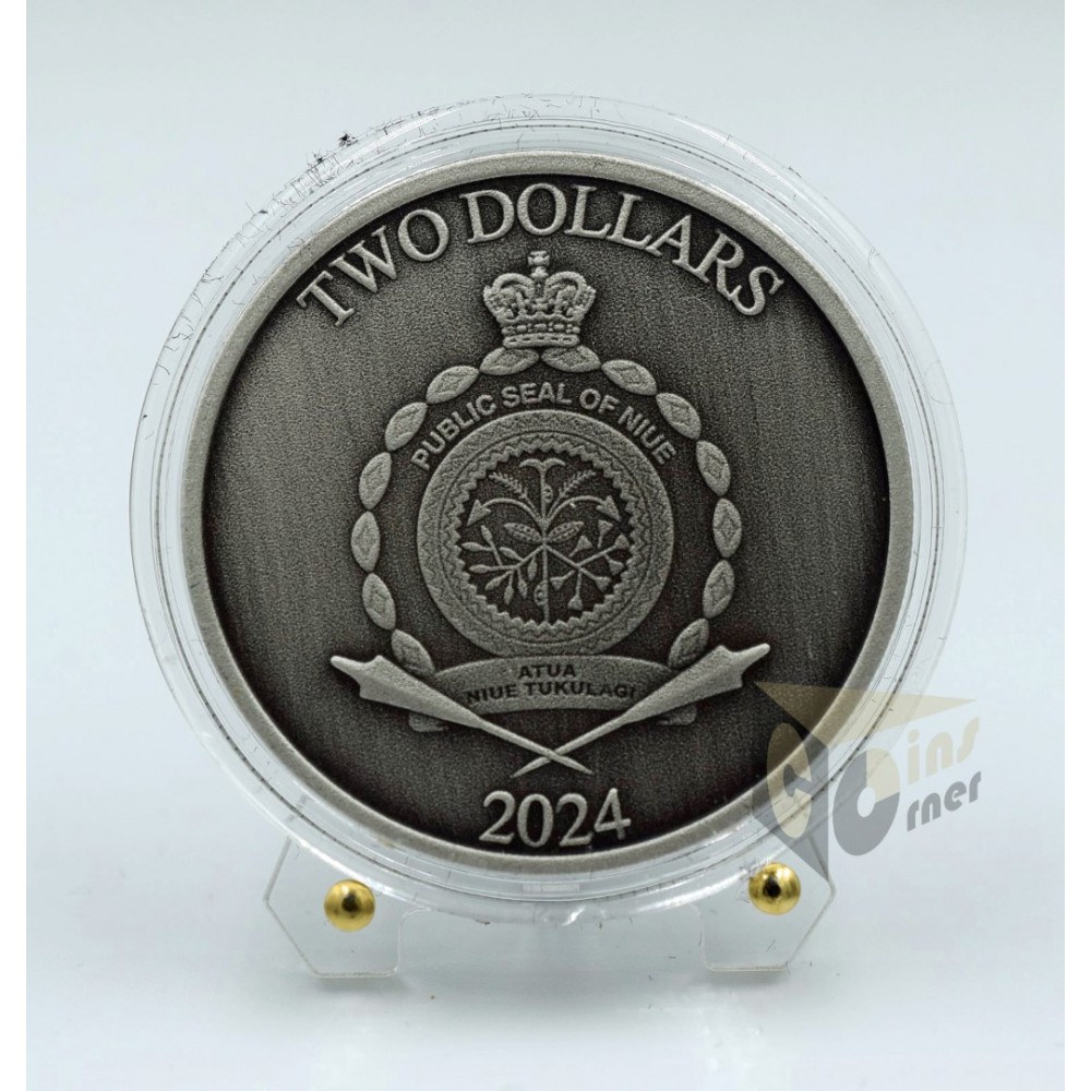 Perseus Heroes of Greek Mythology 1 Oz Antique Finish  - 2024 Niue