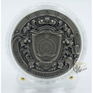 Niue 2024 Troya Legendary City 2 Oz Antique Finish quality and Gold Plating Sillver Coin
