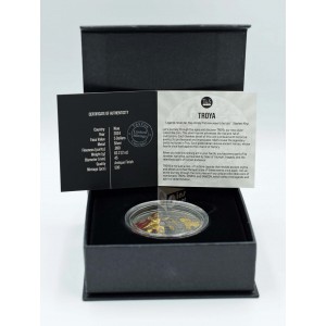 Niue 2024 Troya Legendary City 2 Oz Antique Finish quality and Gold Plating Sillver Coin
