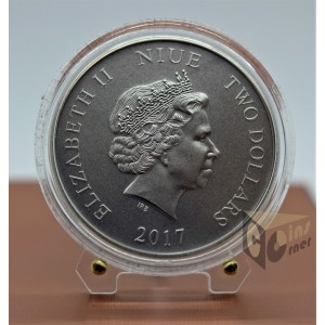 Mongols Warriors of History 1 Oz Antique Colorized - 2017 Niue