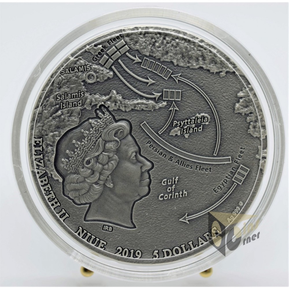 Niue 2019 Battle of Salamis Sea Battles 2 Oz Silver Coin