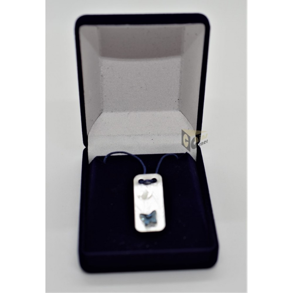 Butterfly Pendant  Proof  Swarovski Butterfly Insert - 2020 Niue