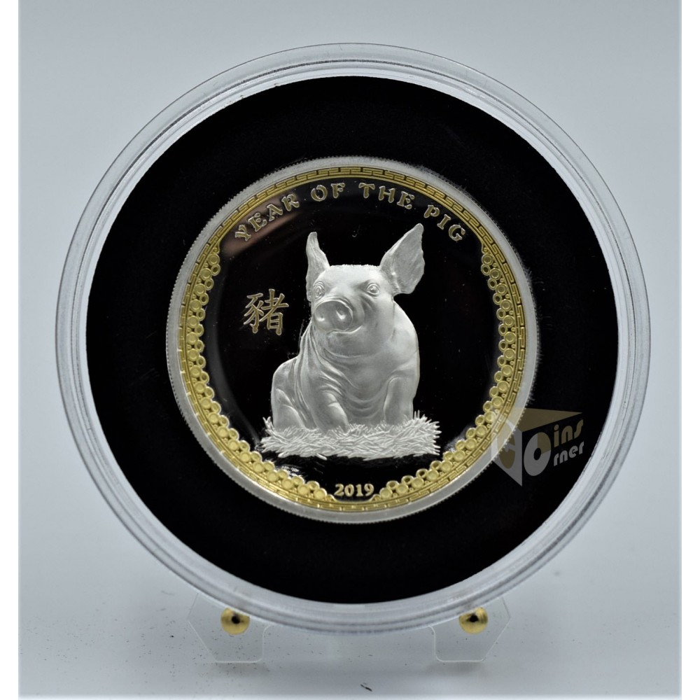 Year of the Pig 1 Oz Proof Ultra High Relief - 2019 Palau