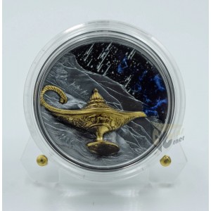 1001 Nights Magic Lamp 1 Oz Black Proof 3D High Relief - 2021 Palau
