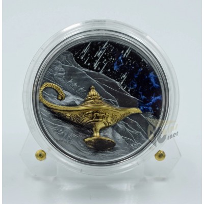 1001 Nights Magic Lamp 1 Oz Black Proof 3D High Relief - 2021 Palau
