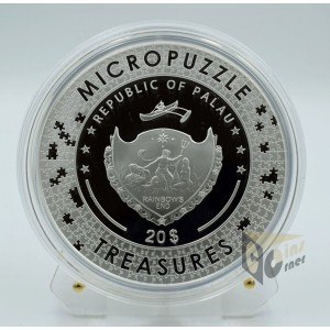 Palau 2021 Reverie By Mucha Micropuzzle Treasures  3 Oz Proof Silver Coin