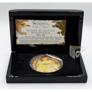 Palau 2021 Reverie By Mucha Micropuzzle Treasures  3 Oz Proof Silver Coin