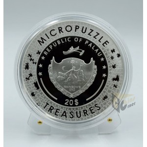 Palau 2023 Doni Tondo by Michelangelo Micropuzzle Treasures  3 Oz Proof Silver Coin