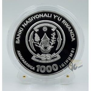 Mountain Gorilla 3 Oz Proof with 4 Diamonds insert - 2008 Rwanda