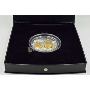 Mountain Gorilla 3 Oz Proof with 4 Diamonds insert - 2008 Rwanda