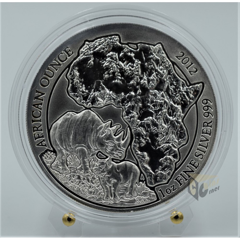 African Rhino - African Wildlife 1 Oz - 2012 Rwanda