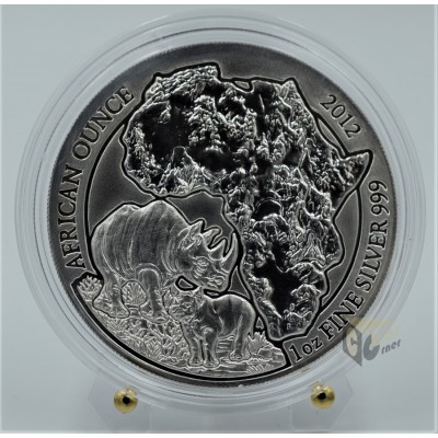 African Rhino - African Wildlife 1 Oz - 2012 Rwanda