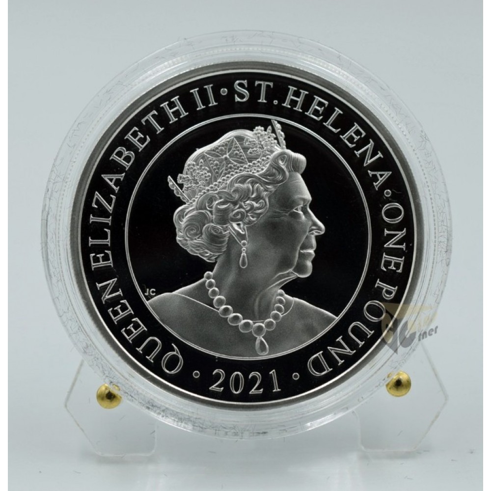 Saint Helena 2021 Modern Chinese Trade Dollar 1 Oz Silver Proof Coin