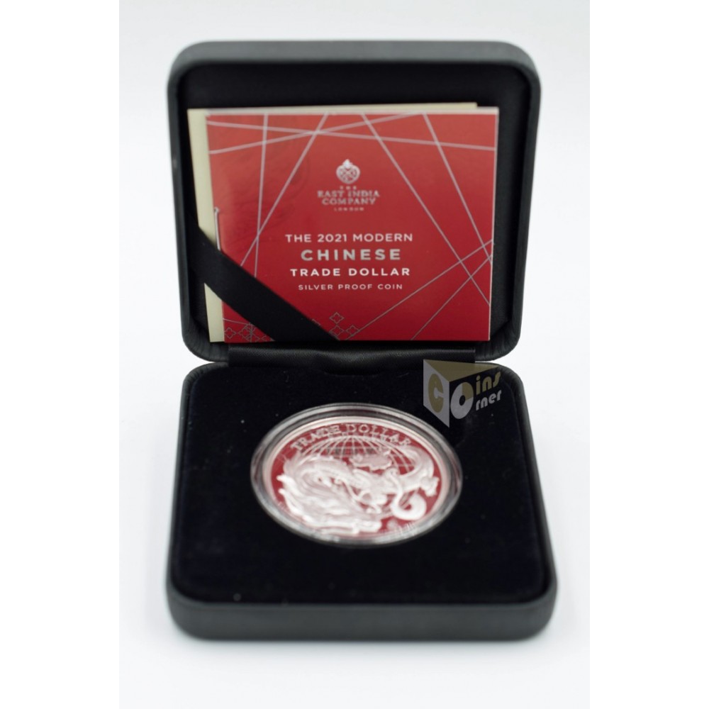 Saint Helena 2021 Modern Chinese Trade Dollar 1 Oz Silver Proof Coin