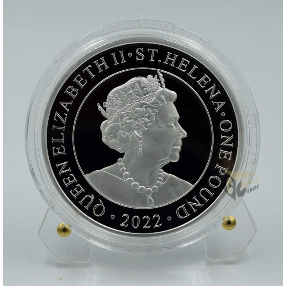 Saint Helena 2022 Modern British Trade Dollar 1 Oz Silver Proof Coin